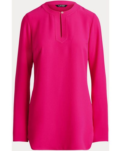 Ralph Lauren Langärmlige Tunika aus Georgette - Pink