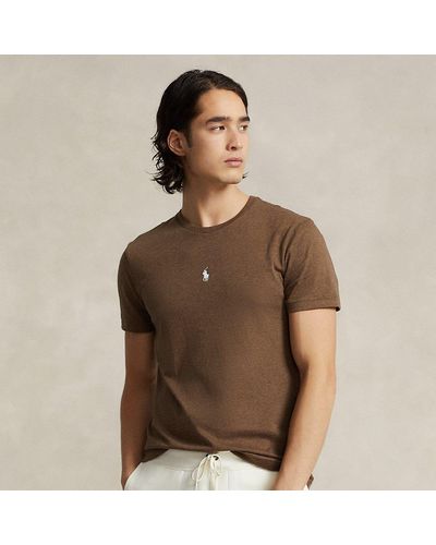 Polo Ralph Lauren Custom Slim Fit Jersey Crewneck T-shirt - Brown