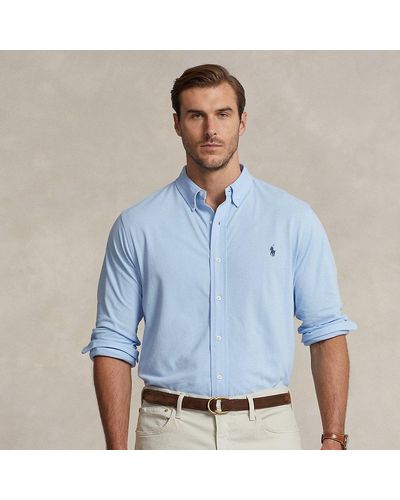 Ralph Lauren Taglie Plus - Camicia ultraleggera in piqué - Blu