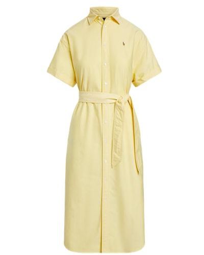 Polo Ralph Lauren Belted Short-sleeve Oxford Shirtdress - Yellow