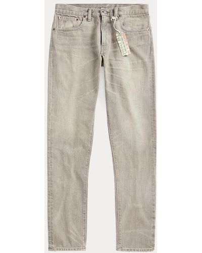 RRL Schmale Jeans in Wolkengrau - Weiß