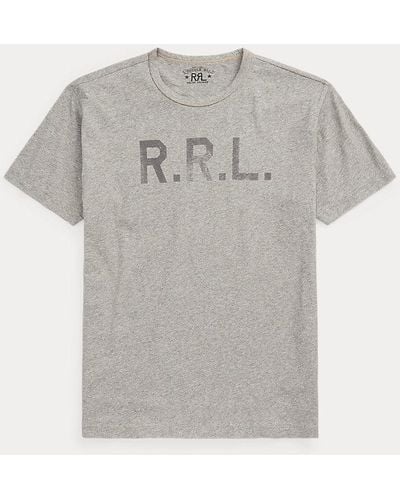RRL Jersey T-shirt Met Ronde Hals En Logo - Grijs