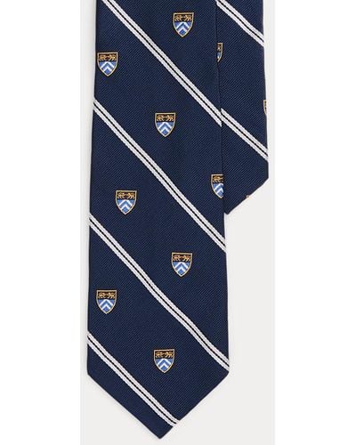 Polo Ralph Lauren Cravate club rayée en reps de soie - Bleu