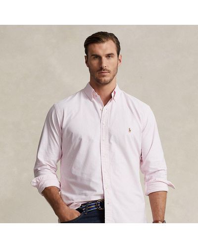 Ralph Lauren Taglie Plus - Camicia Oxford a righe - Bianco