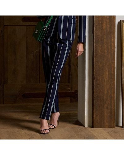 Ralph Lauren Collection Evanne Cricket-striped Trouser - Blue