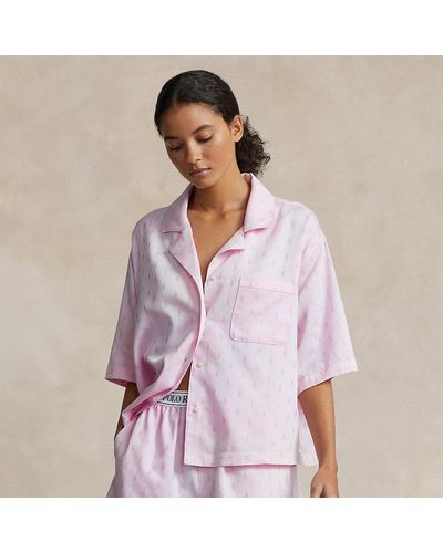 Polo Ralph Lauren Pyjamaset Met Pony Print En Korte Mouwen - Paars