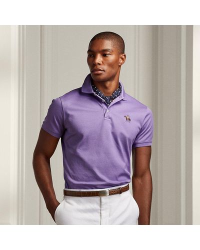 Ralph Lauren Purple Label Ralph Lauren Custom Slim Fit Piqué Polo Shirt - Purple