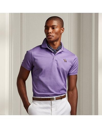 Ralph Lauren Purple Label Polo in piqué Custom Slim-Fit - Viola
