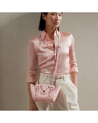 Ralph Lauren Collection Tasche Soft Ricky 18 aus Kalbsleder - Pink