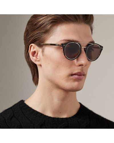 Ralph Lauren Stirrup Round Sunglasses in Black for Men | Lyst