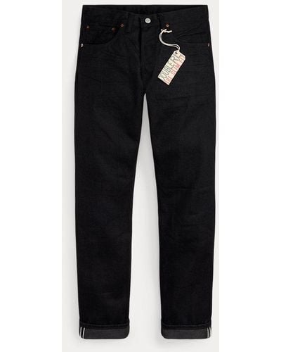 RRL Slim-Fit Selvedge-Jeans in Schwarz
