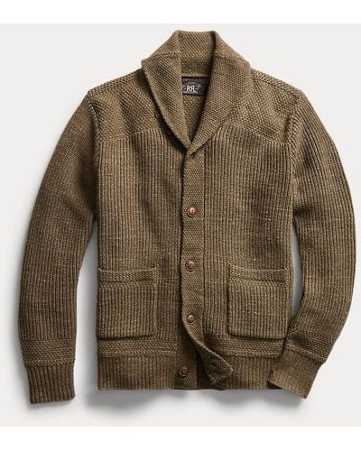 RRL Cotton-wool Shawl-collar Cardigan - Brown