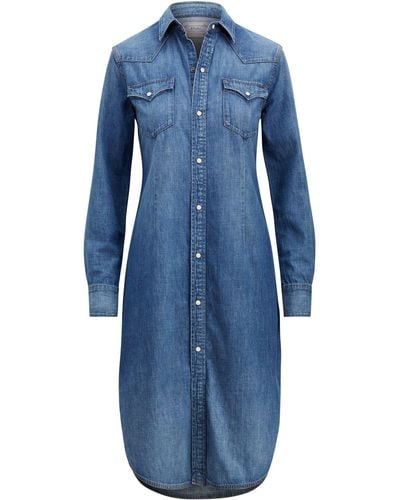 Polo Ralph Lauren Denim Western Cotton Shirtdress - Blue