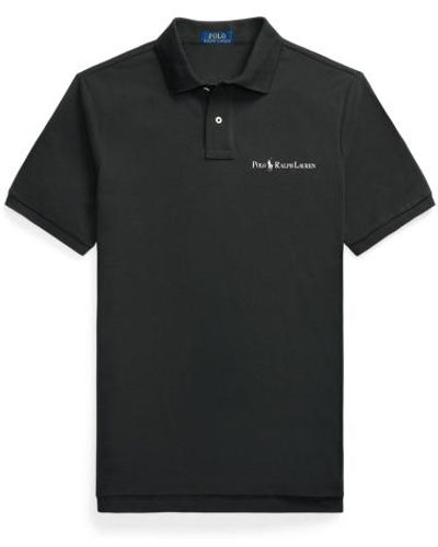 Polo Ralph Lauren Classic Fit Logo Mesh Polo Shirt - Black
