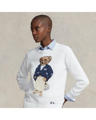 Ralph Lauren Polo Bear Cotton-blend Sweater - Blue