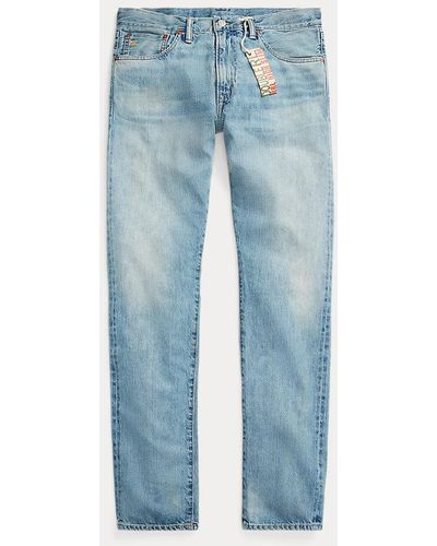 RRL Jeans Lawton High Slim Fit con orillo - Azul