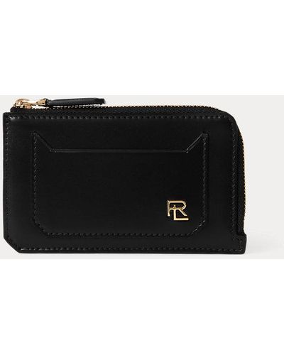 Ralph Lauren Collection Rl Box Calfskin Zip Card Case - Black