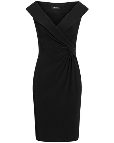 Lauren by Ralph Lauren Jersey Off-the-shoulder Cocktail Dress - Black