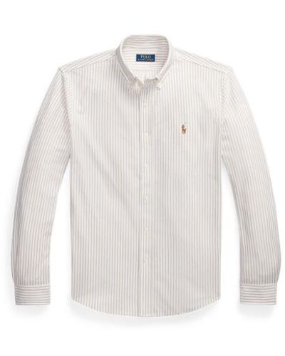 Polo Ralph Lauren Strick-Oxfordhemd mit Fischgratmuster - Weiß