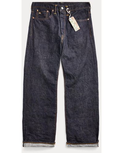 RRL Vintage Fit Selvedge Jeans Met 5 Zakken - Blauw