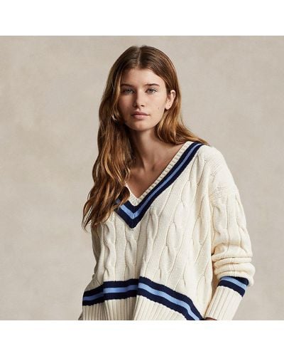 Polo Ralph Lauren Cable-knit Cotton Cricket Sweater - Natural