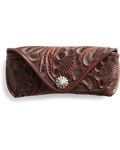 RRL Hand-tooled Leather Eyeglass Case - Brown