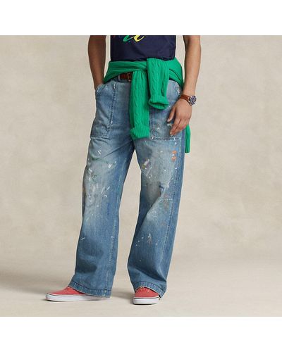 Ralph Lauren Marine-geïnspireerde Distressed Jeans - Blauw