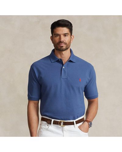 Ralph Lauren Grotere Maten - Het Iconische Poloshirt Van Mesh - Blauw