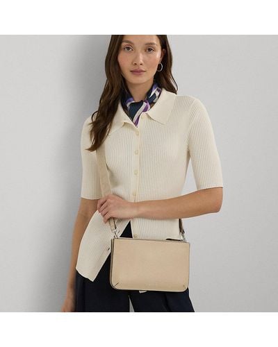 Lauren by Ralph Lauren Leather Medium Landyn Crossbody Bag - Natural