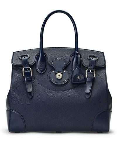 Ralph Lauren Collection Borsa Soft Ricky 33 vitello martellato - Blu