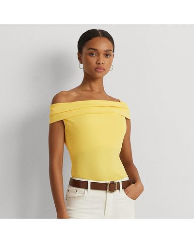 Lauren by Ralph Lauren Ralph Lauren Stretch Jersey Off-the-shoulder Top - Yellow