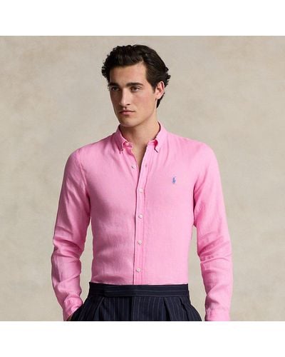 Polo Ralph Lauren Custom Fit Linen Shirt - Pink