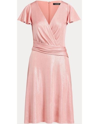 Ralph Lauren Foiled Jersey Cocktail Dress - Pink