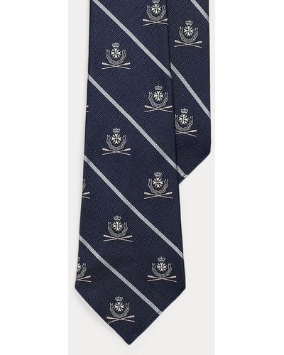 Polo Ralph Lauren Cravate club rayée vintage en soie - Bleu