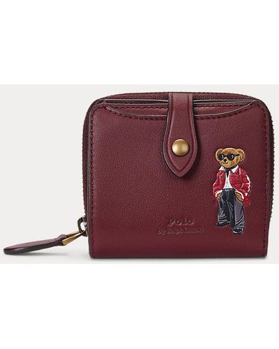 Polo Ralph Lauren Kompakte Brieftasche mit Polo Bear - Lila