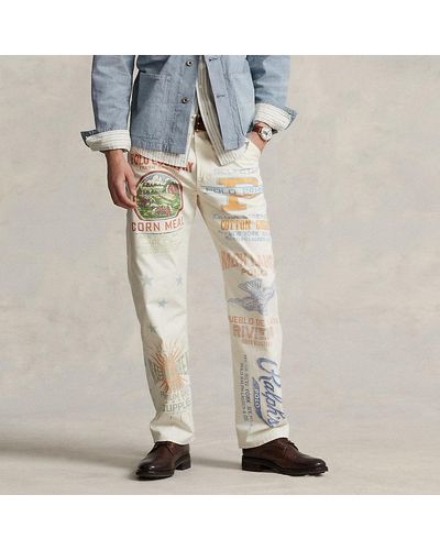 Ralph Lauren Relaxed-Fit Tischler-Jeans mit Grafiken - Natur
