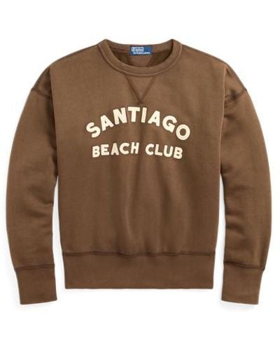 Polo Ralph Lauren Vintage Fit Graphic Fleece Sweatshirt - Brown