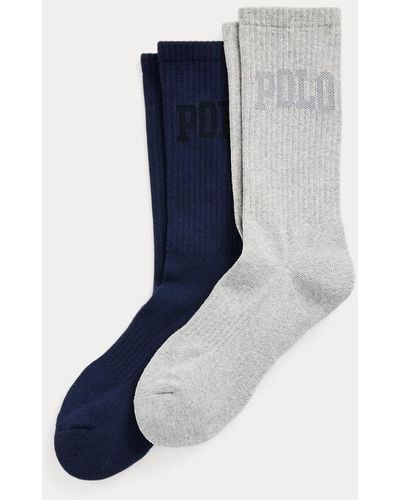Polo Ralph Lauren Big Pony Cotton-blend Crew Sock 2-pack - Blue