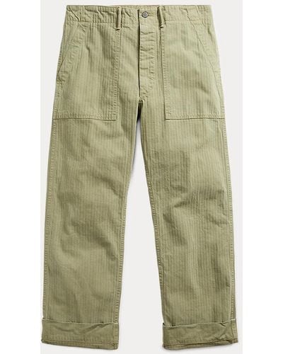 RRL Ralph Lauren - Pantalón en espiga - Verde