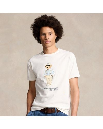 Ralph Lauren Classic-Fit Jersey-T-Shirt mit Polo Bear - Weiß
