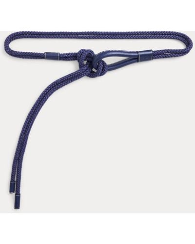 Polo Ralph Lauren Cintura in corda di cotone e pelle - Blu