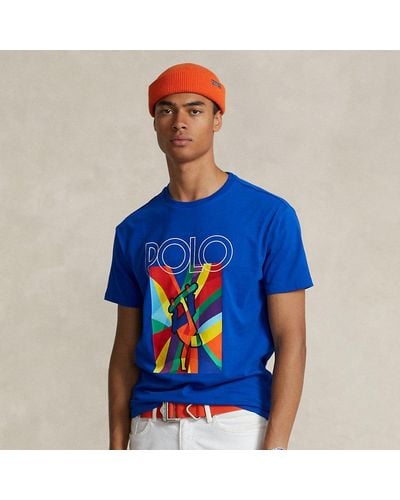 Ralph Lauren Classic Fit Jersey T-shirt Met Logo - Blauw