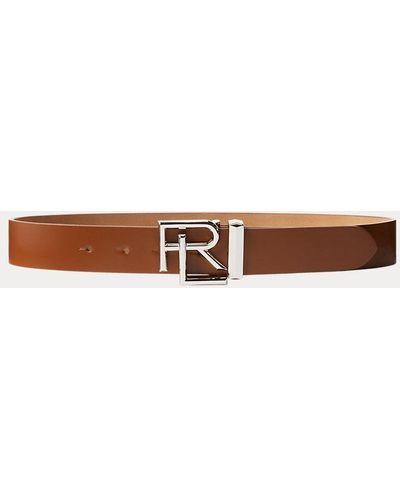 Ralph Lauren Collection Cintura RL in pelle Box - Marrone