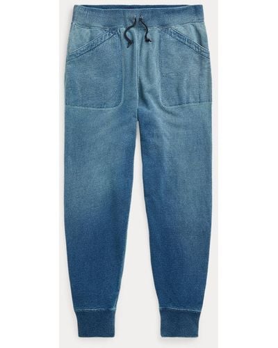 RRL Indigo French Terry Tracksuit Bottoms - Blue