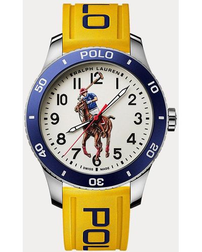 Polo Ralph Lauren 42 Mm Horloge Met Polospeler - Metallic
