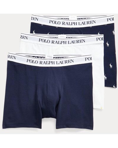 Polo Ralph Lauren Drie Stretchkatoenen Boxershorts - Blauw