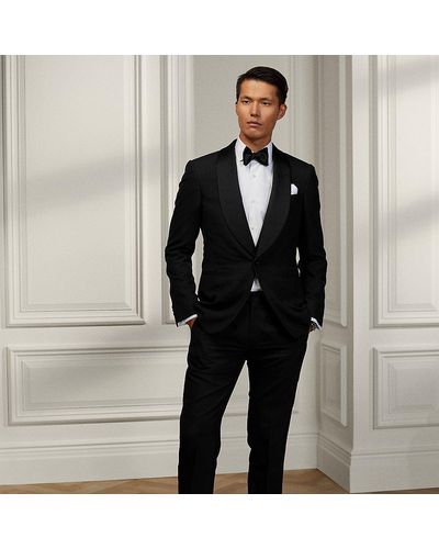 Ralph Lauren Purple Label Gregory Hand-tailored Tuxedo Trouser - Black