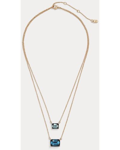 Lauren by Ralph Lauren Layered Gold-tone Stone Pendant Necklace - Metallic