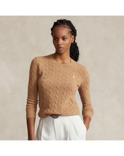 Polo Ralph Lauren Cable-knit Wool-cashmere Jumper - Brown
