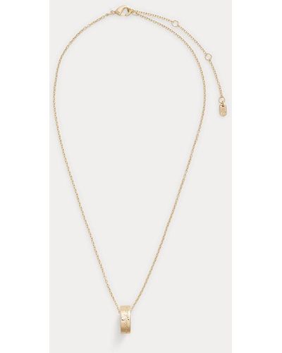 Lauren by Ralph Lauren Gold-tone Logo-ring Pendant Necklace - Metallic